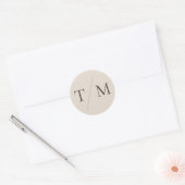 Sticker Rond Moderne simple Monogramme Sand Mix & Match Mariage (Enveloppe)