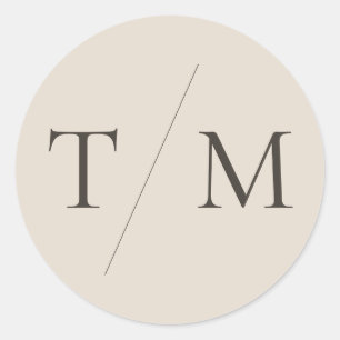 Sticker Rond Moderne simple Monogramme Sand Mix & Match Mariage