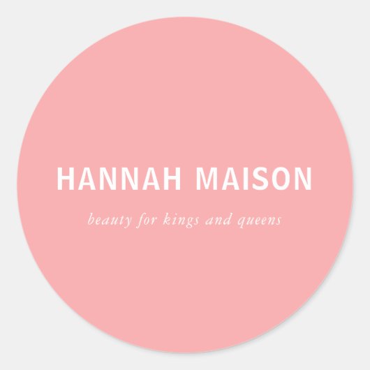 Sticker Rond Moderne, simple, professionnel, salon, rose (Devant)