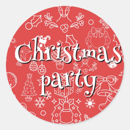 Sticker Rond moderne Sparkle and Cheval : fête de Noël (Devant)