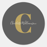 Moderne Stylish Calligraphie Monogramme Black Gold