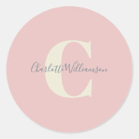Moderne Stylish Calligraphie Monogramme Nom Rose