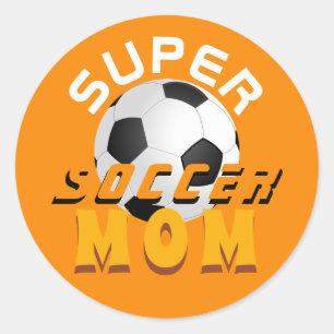 Sticker Rond Moderne Super Football Maman Football Sport