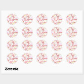 Sticker Rond Moderne tendance Fun Valentine Party Favoriser Tre (Feuille)