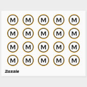 Sticker Rond Moderne Tendance Téméraire Jaune moutarde (Feuille)