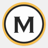 Sticker Rond Moderne Tendance Téméraire Jaune moutarde (Devant)