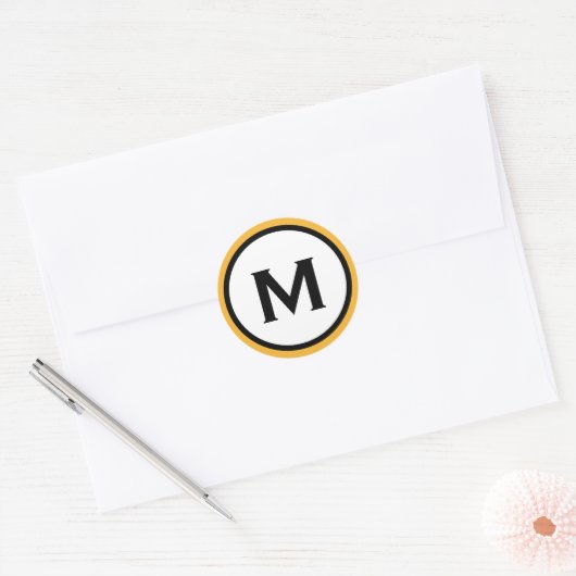 Sticker Rond Moderne Tendance Téméraire Jaune moutarde (Enveloppe)