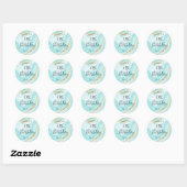 Sticker Rond Moderne Turquoise Parties scintillant aquarelle 40 (Feuille)