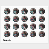 Sticker Rond Moderne White Heart Meilleur Ami Photo (Feuille)