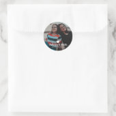 Sticker Rond Moderne White Heart Meilleur Ami Photo (Sac)