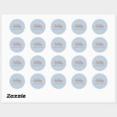 Sticker Rond Modert Mocha Mousse Monogram Dusty Blue (Feuille)