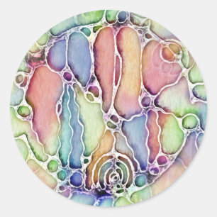 Sticker Rond Modes de vie - Art neurographique Motif 1