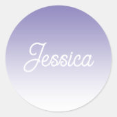 Sticker Rond (Modifiable) Ombre couleur violet clair et votre t (Devant)