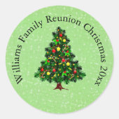 Sticker Rond Modifier le nom Texte correspondant Arbre de Noël (Devant)