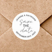 Sticker Rond Modifier moderne Enregistrer la date Faire-part Ma