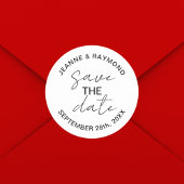 Sticker Rond Modifier moderne Enregistrer la date Faire-part Ma