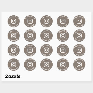 Sticker Rond module de médias sociaux moderne gris personnalisé