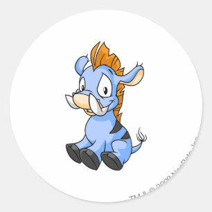 Sticker Rond Moehog Blue