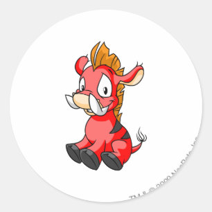 Sticker Rond Moehog Red