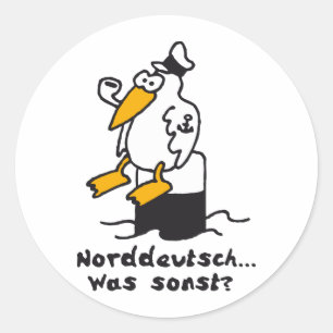 Sticker Rond Moewe au port 3c, nord-allemand