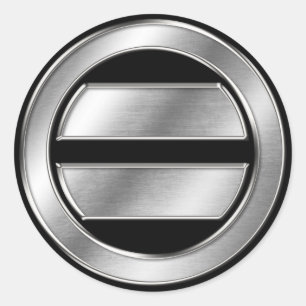 Sticker Rond Mogami Clan Kamon Chrome argent