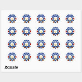 Sticker Rond Mogen David - Étoile de David (Feuille)