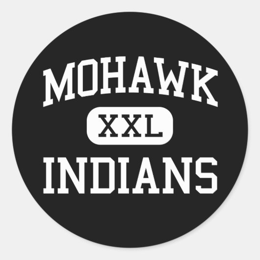 Sticker Rond Mohawk - Indiens - Lycée - Marcola Oregon (Devant)