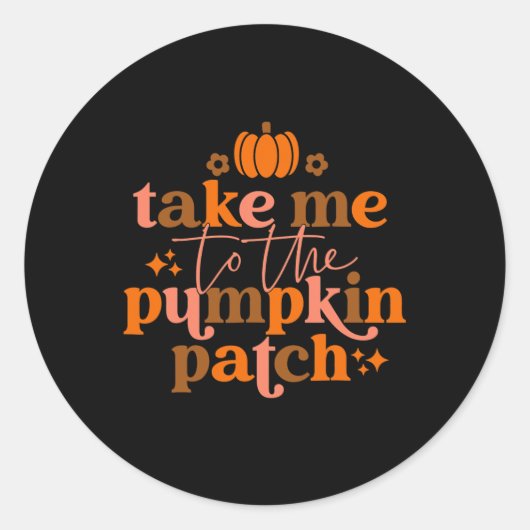 Sticker Rond Moi Au Citrouille Patch Automne Automne Hiver Than (Devant)