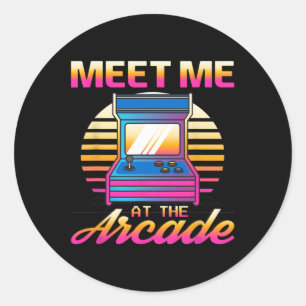 Sticker Rond Moi Au Jeux Vidéo Arcade Gamer Vaporwave Retro