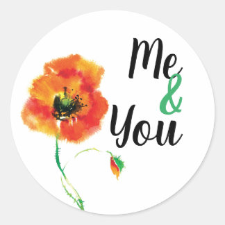 Sticker Rond Moi et toi Poppy