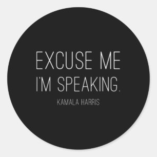 Sticker Rond Moi Je parle amusant Kamala Harris Joe Biden Cadea