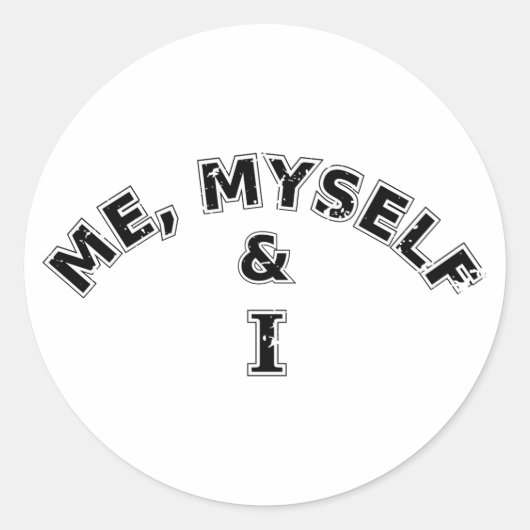 Sticker Rond Moi-Même Et Je Typographie (Devant)