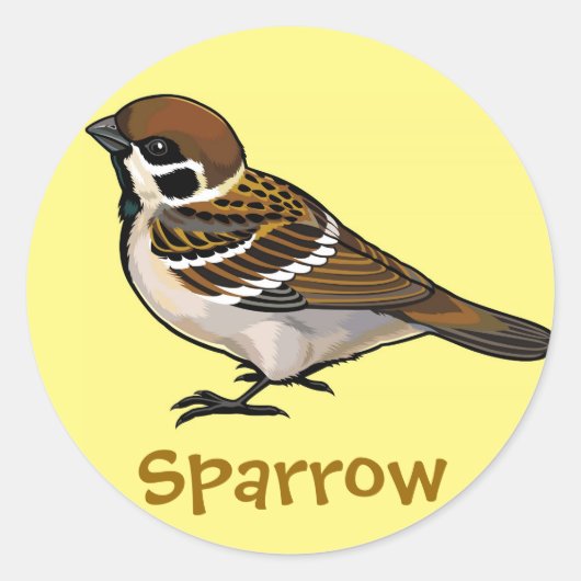 Sticker Rond moineau (Devant)