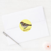 Sticker Rond moineau (Enveloppe)