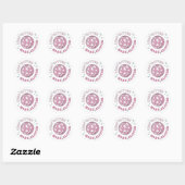 Sticker Rond Moins Amer Plus De Parties scintillant Cute Rétro (Feuille)