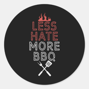 Sticker Rond Moins De Haine Plus Chef Chef Cuisine Art culinair