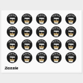 Sticker Rond Moins de parler Mo Joe Funny Coffee Pun Dark BG (Feuille)