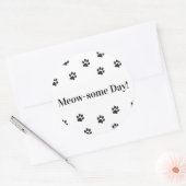 Sticker Rond Moins de pattes de chat de jour (Enveloppe)