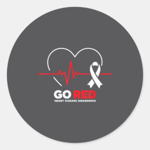 Sticker Rond Mois américain de la maladie cardiaque chez les fe
