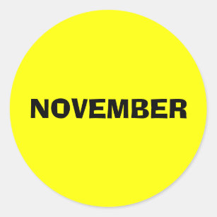 Sticker Rond Mois calendrier par Janz Novembre Jaune