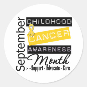 Sticker Rond Mois de CONSCIENCE de Cancer d'enfance