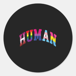 Sticker Rond Mois de la fierté humaine Lgbt Gay Rainbow Equalit