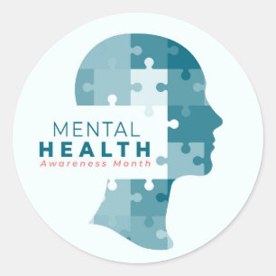 Sticker Rond Mois de la sensibilisation à la santé mentale