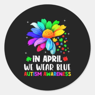 Sticker Rond Mois de la sensibilisation à l'autisme En avril, n