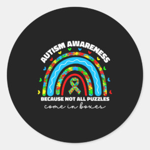 Sticker Rond Mois de la sensibilisation à l'autisme pour garçon