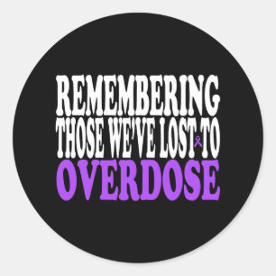 Sticker Rond Mois de la sensibilisation aux surdoses Ruban viol