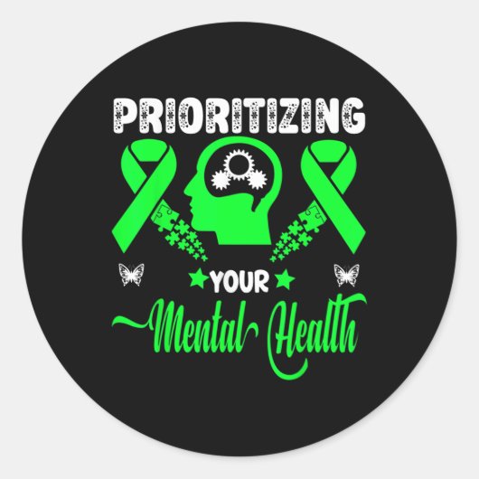 Sticker Rond Mois de la stigmatisation de la sensibilisation à (Devant)