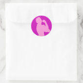 Sticker Rond Mois de l'histoire des femmes Rosie le Riveter ros (Sac)