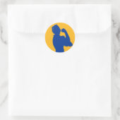 Sticker Rond Mois de l'histoire des femmes Rosie Riveter Marine (Sac)