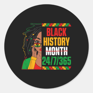 Sticker Rond Mois de l'histoire des Noirs 247365 Loc'd Girl Mel